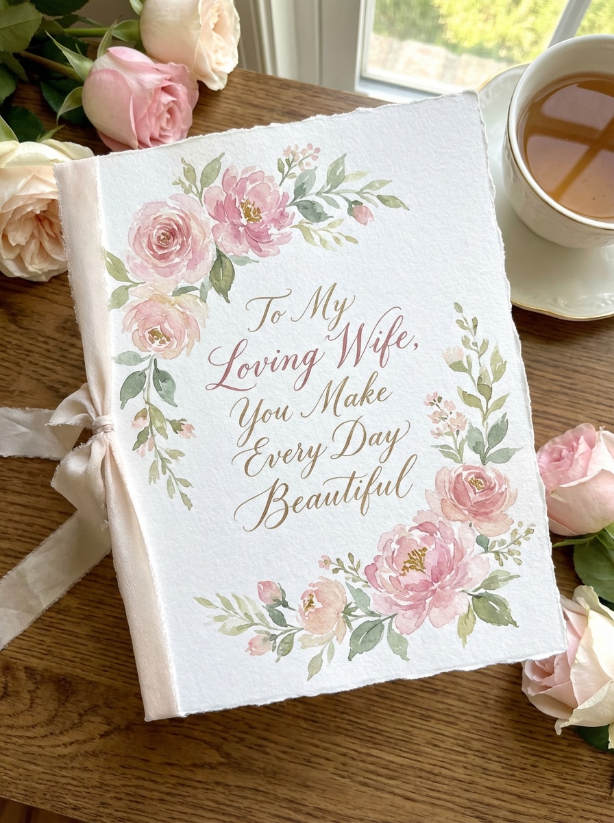 Floral Valentine's Day Card for My Wife