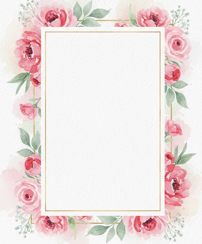 Floral Watercolor Border