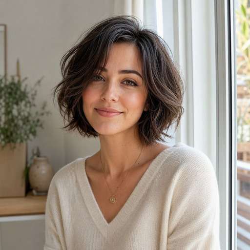 Fluffy Layered Bob hairstyle photo preview