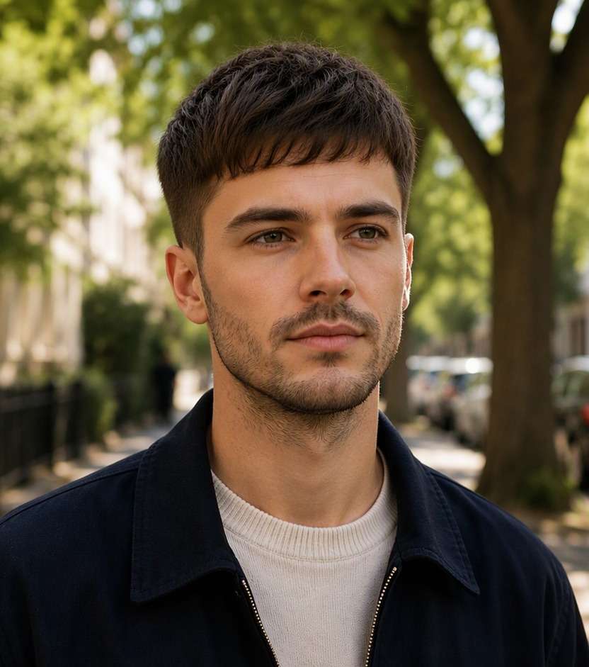 French Crop haircut after photo