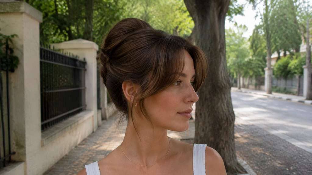 French Twist With Curtain Pieces hairstyle