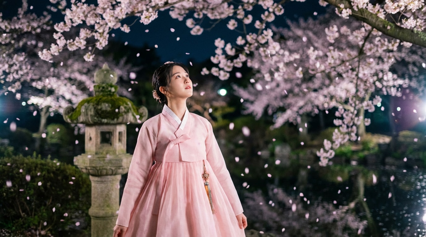 Gemini Cherry Blossom Night Portrait 2