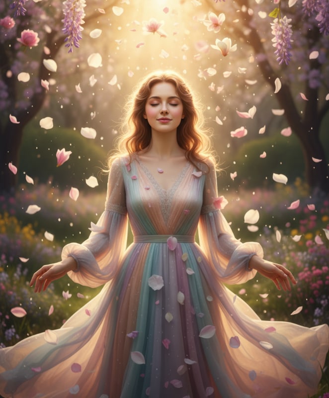 Gemini Falling Petals Cinematic Portrait 15