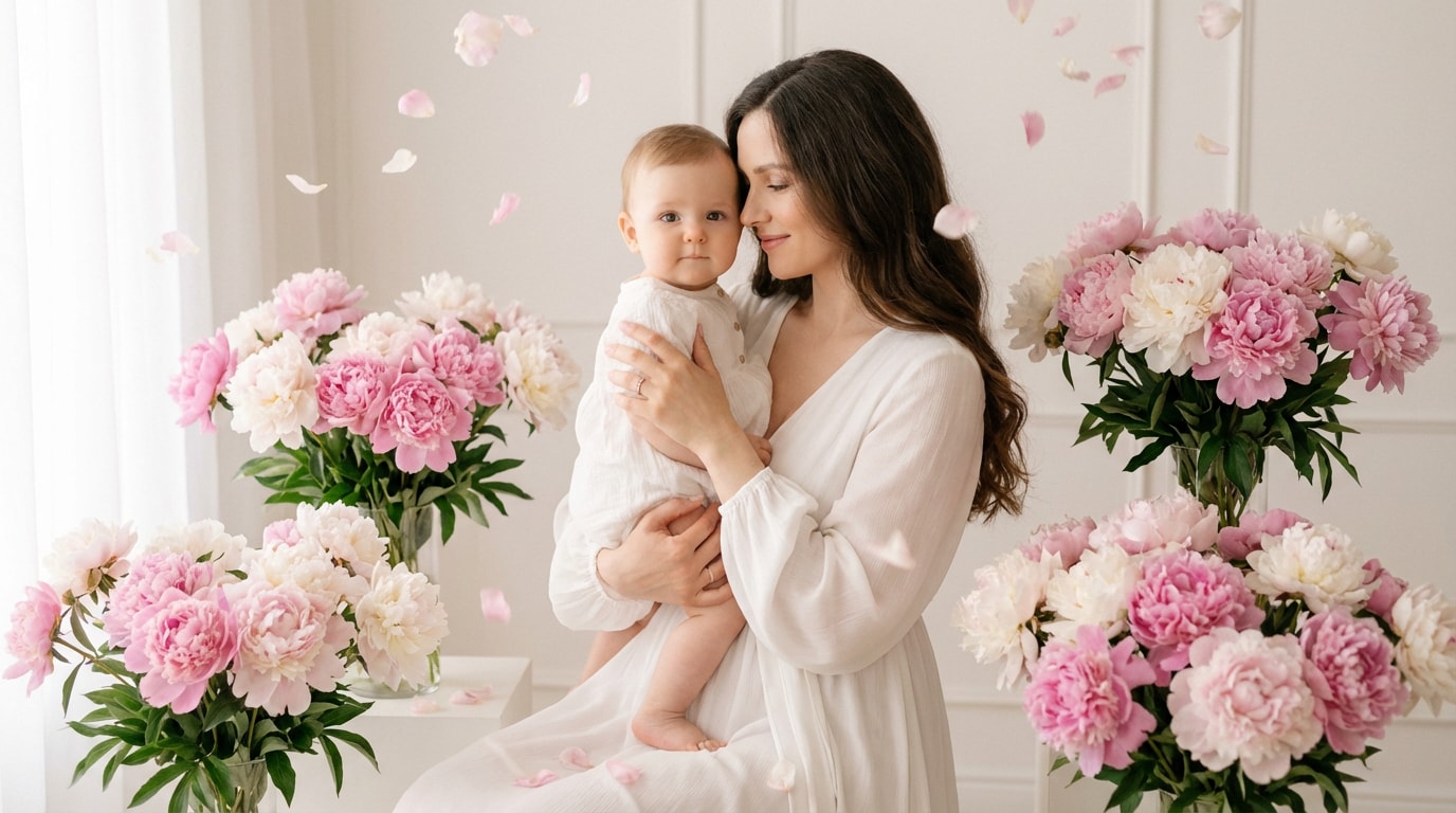 Gemini Mother Baby Peony Portrait 8