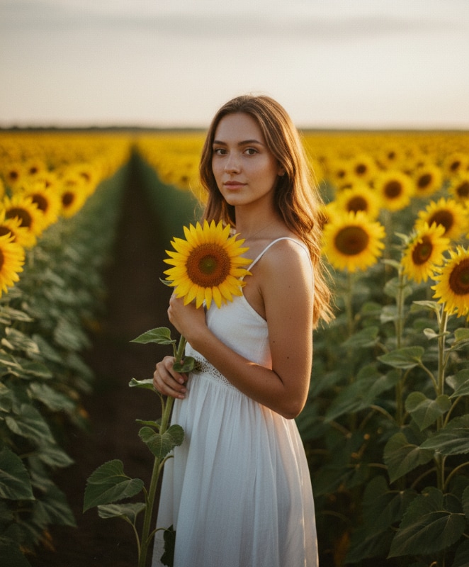 Gemini Sunflower Girl Portrait 1