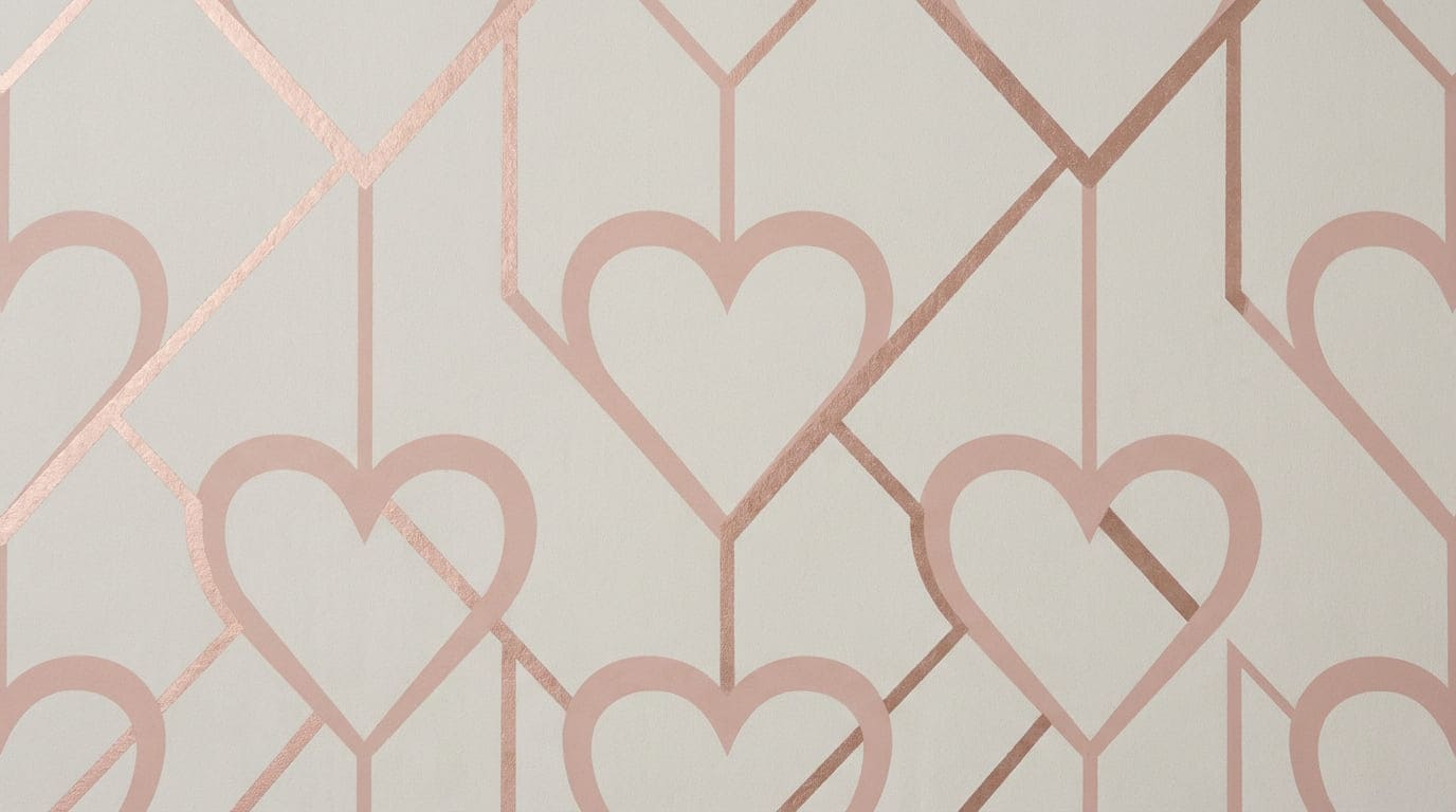 Modern geometric Valentine hearts wallpaper