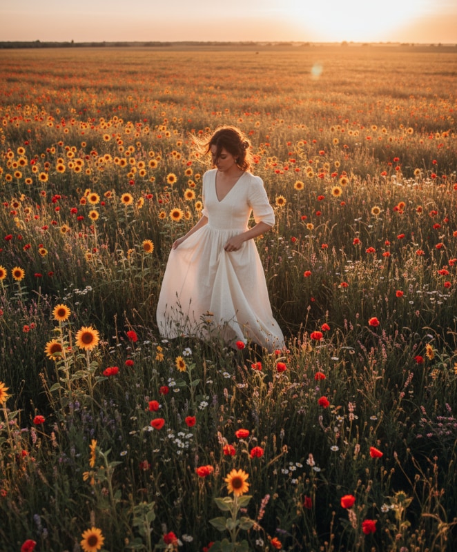 Golden Hour Flower Field 2
