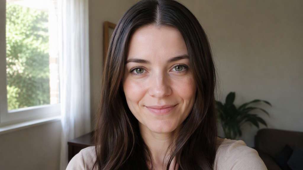 Sleek Center Part hairstyle