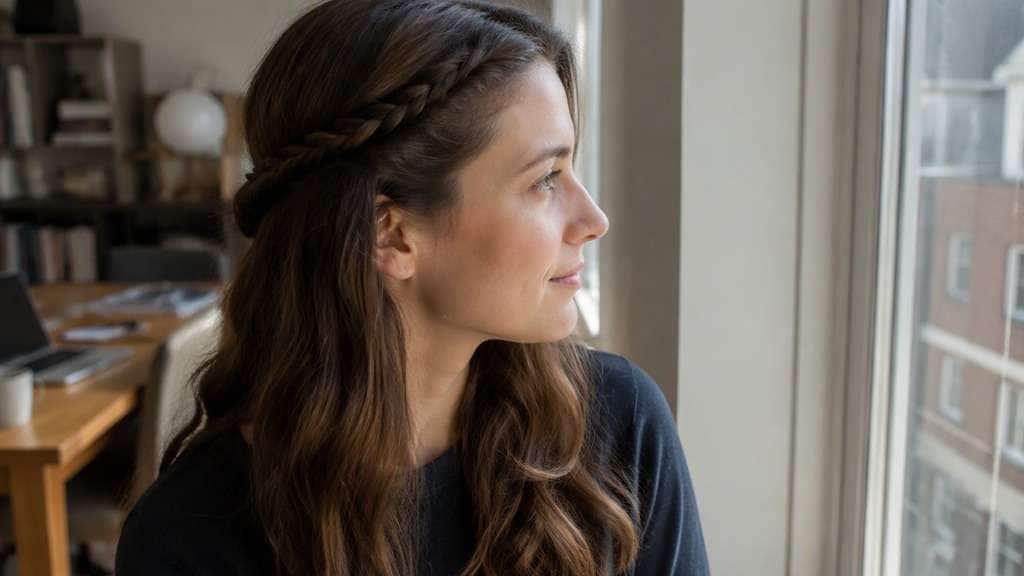 Braided Half Up Crown hairstyle