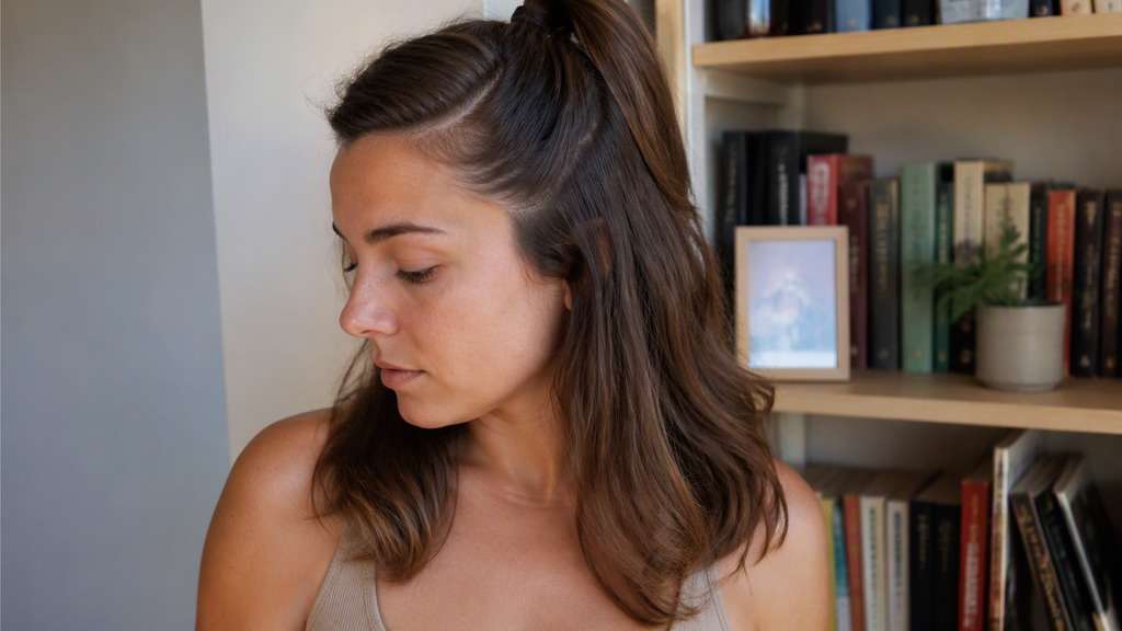 Side Part Half Ponytail hairstyle