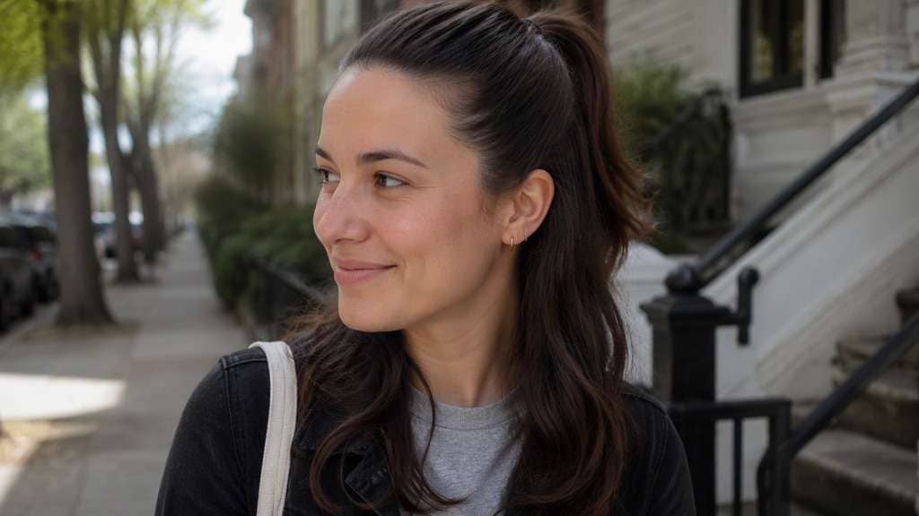 Sleek Half Ponytail hairstyle