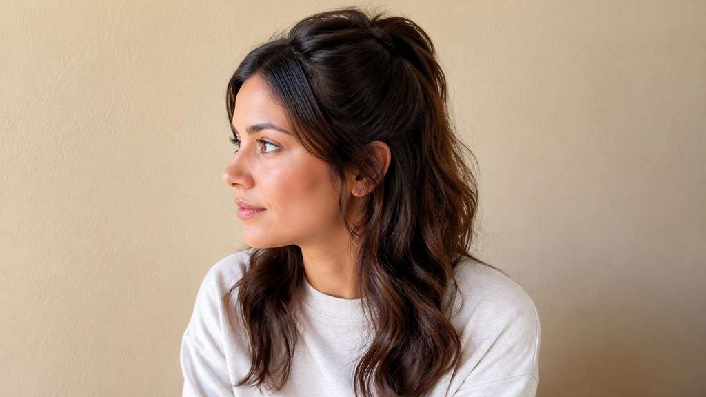 Voluminous Half Ponytail hairstyle