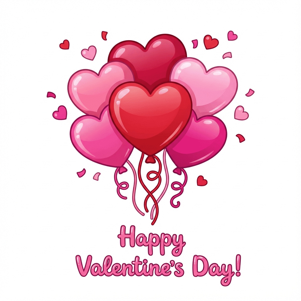 Heart balloons cluster clipart