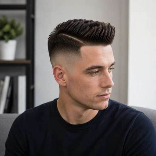 High Fade With Hard Part hairstyle preview