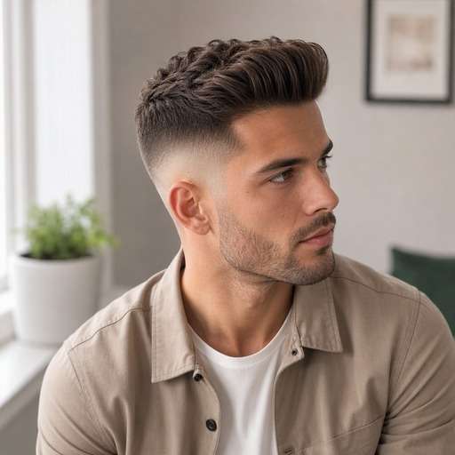 High Fade With Short Pompadour hairstyle preview