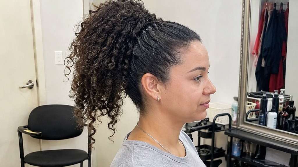 High Curly Ponytail hairstyle