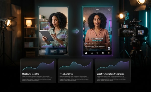 Illustration showing data turned into creative templates