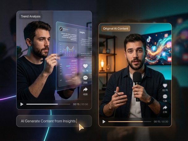 Creator generating AI content from insights
