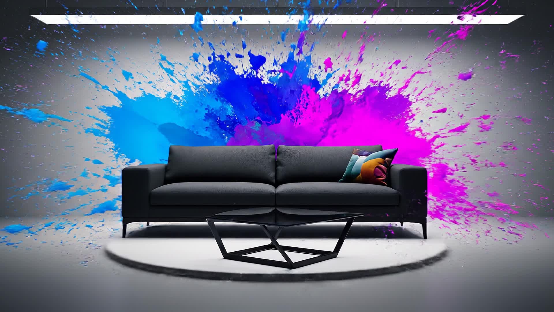 Animated living room transformation video