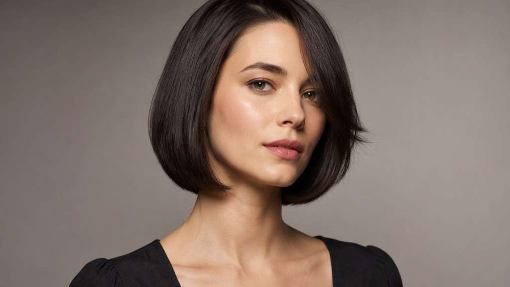 Inverted Bob with Side Part