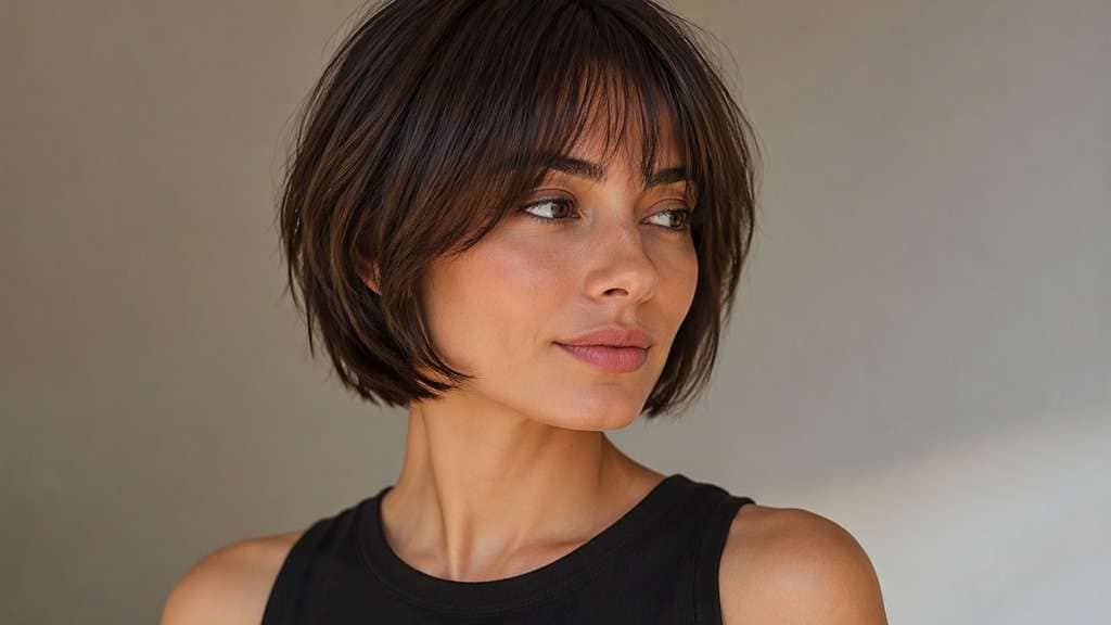 Inverted Bob with Wispy Bangs