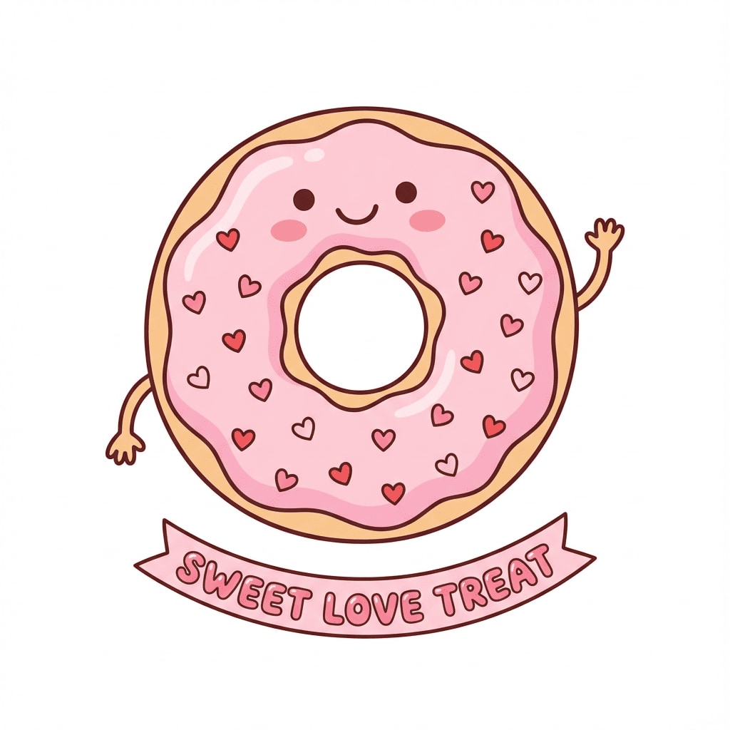 Kawaii donut sprinkles clipart