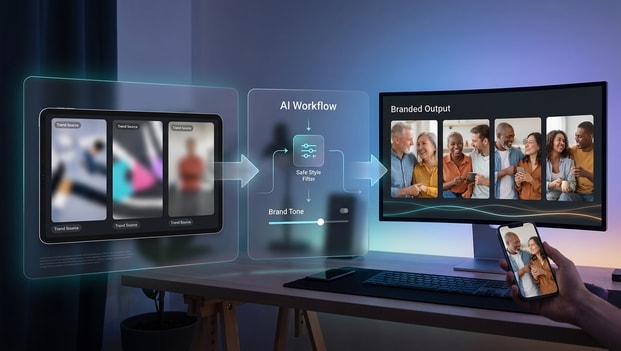 Creator using AI tools to design personalized trend videos