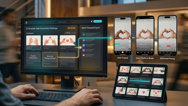 Content team scaling short-form video exports with Media.io Viral Studio
