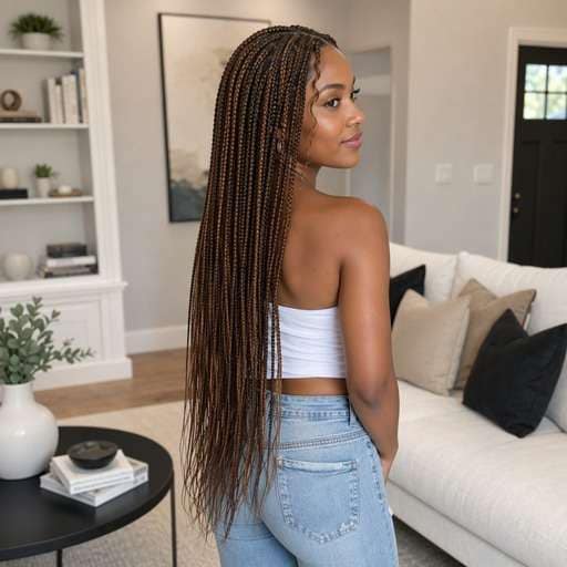 Honey-Brown Knotless hairstyle photo preview