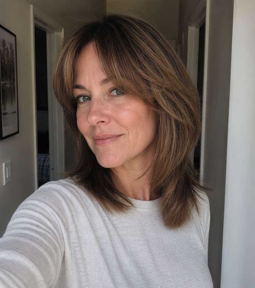 Rounded See Through Bangs