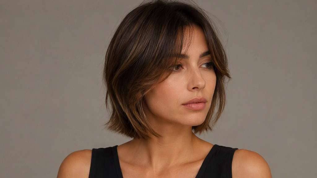 Layered Bob with Curtain Fringe