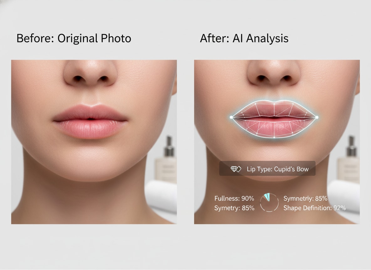 Applying lip balm and skincare