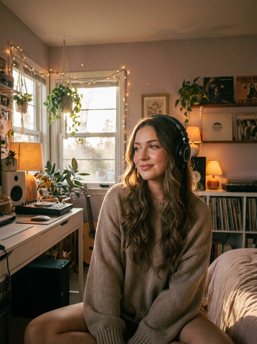 A cozy lofi room visual generated from music using Media.io AI