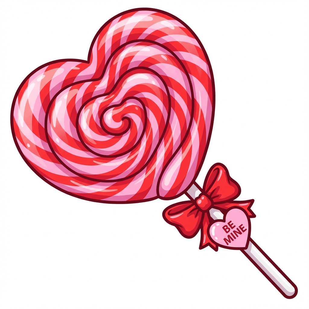 Lollipop heart candy clipart