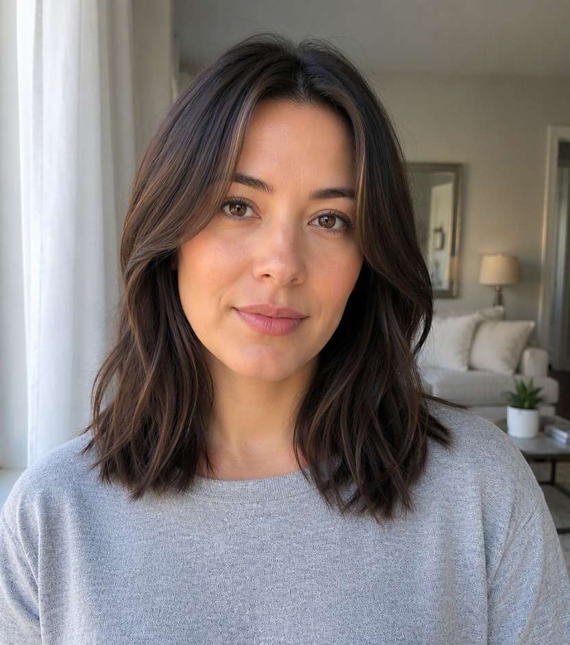 After Long Bob with Curtain Bangs photo