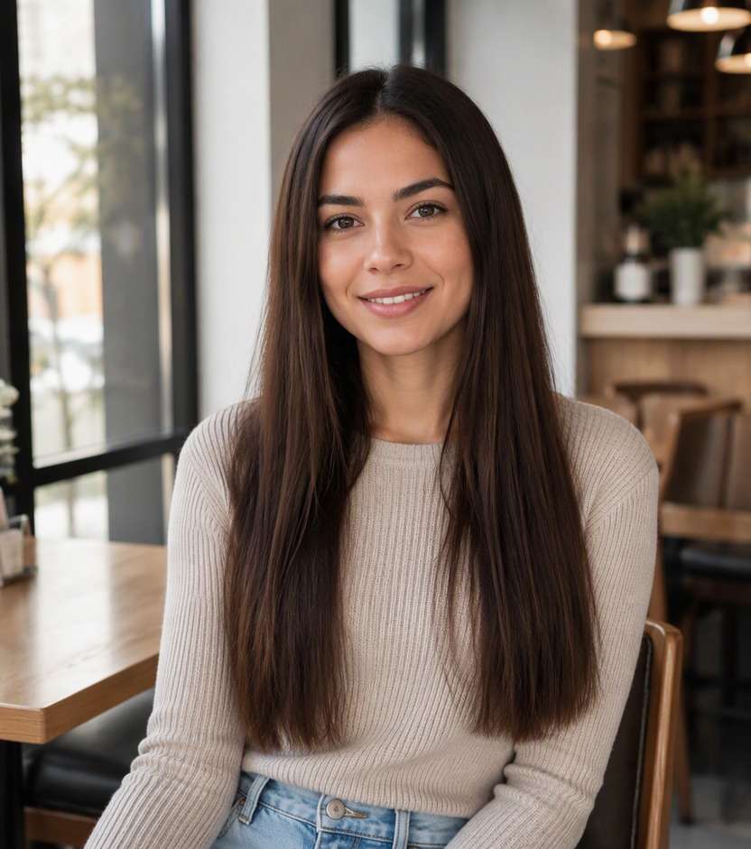 Original hair before hairstyle preview