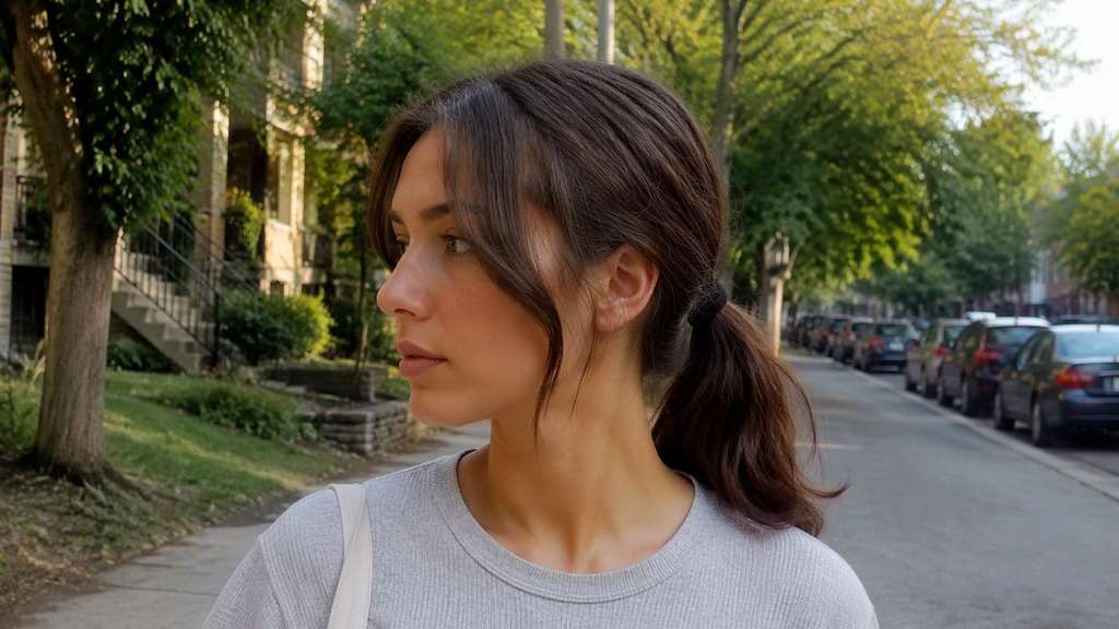 Low Ponytail With Curtain Pieces hairstyle