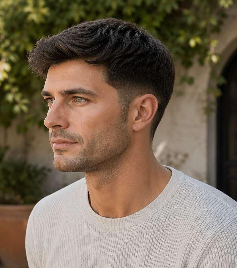 Low Taper Fade after hairstyle try on