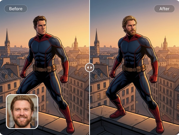 make a superhero face swap face swap example