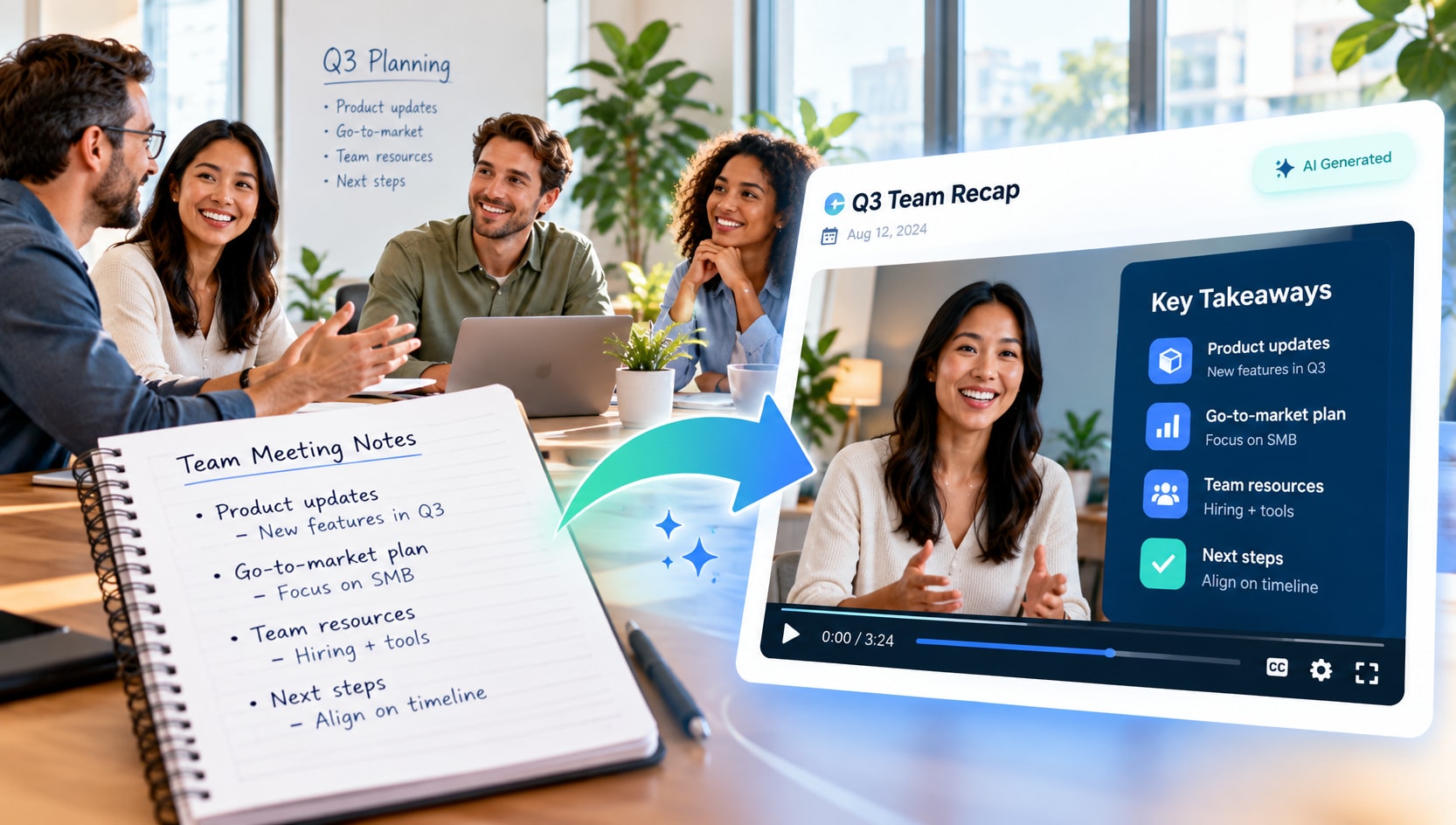 Turn Team Meeting Notes into Recap Videos