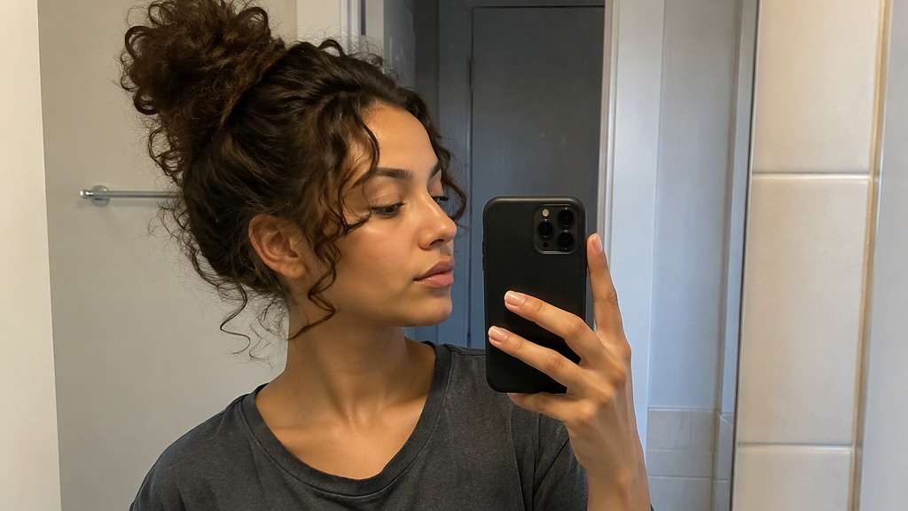 Curly Messy Bun hairstyle