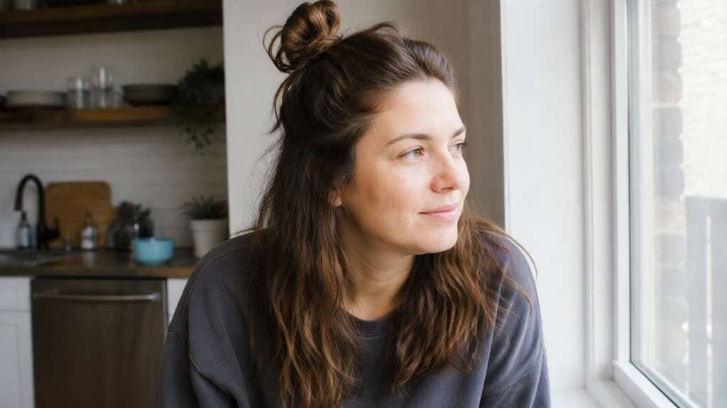 Half Up Messy Bun hairstyle