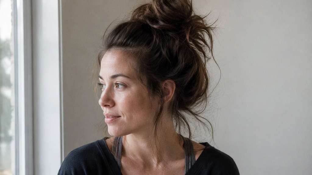 High Messy Bun hairstyle