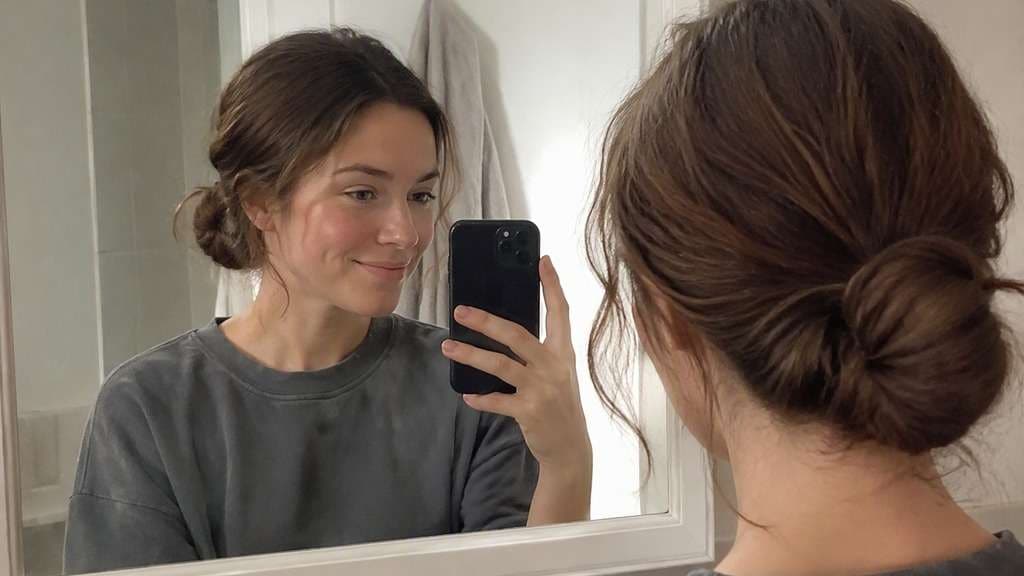 Textured Low Bun hairstyle