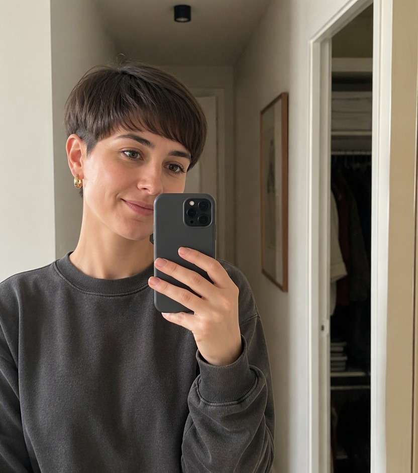 Diagonal Micro Bangs