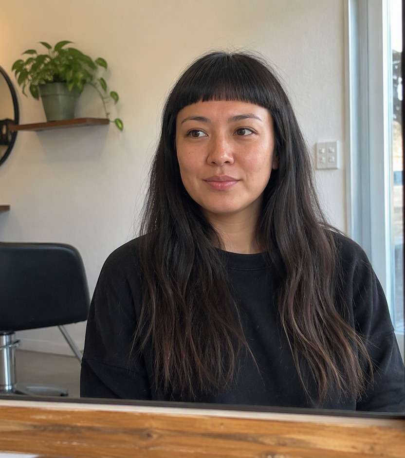 Micro Fringe with Long Hair