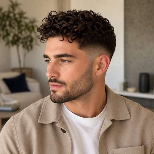 Mid Fade With Curly Top hairstyle preview