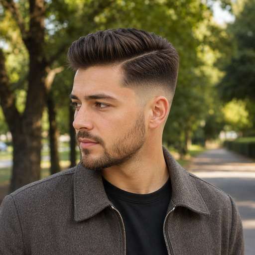 Mid Fade With Side Part hairstyle preview