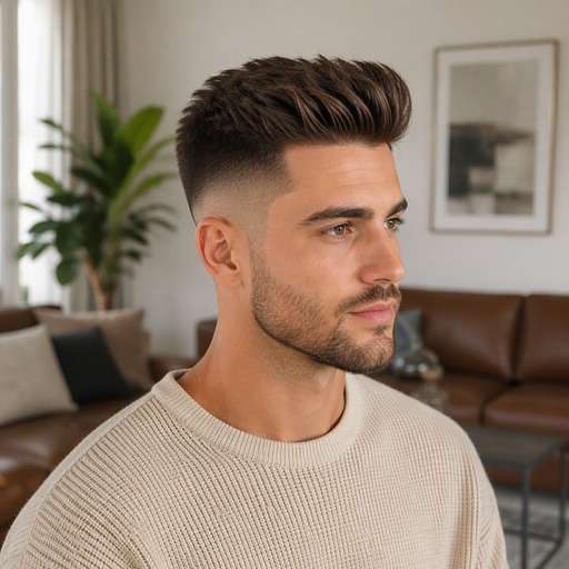 Mid Fade With Quiff hairstyle preview