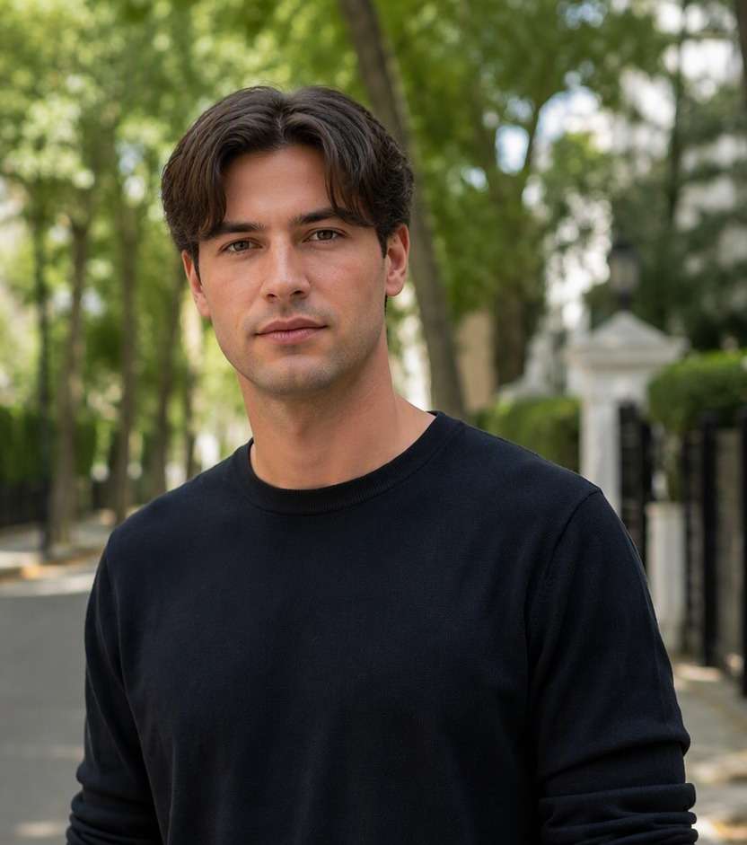 Middle Part Men haircut after photo